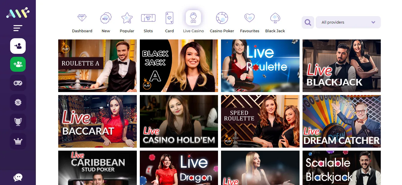 Alfcasino live casino