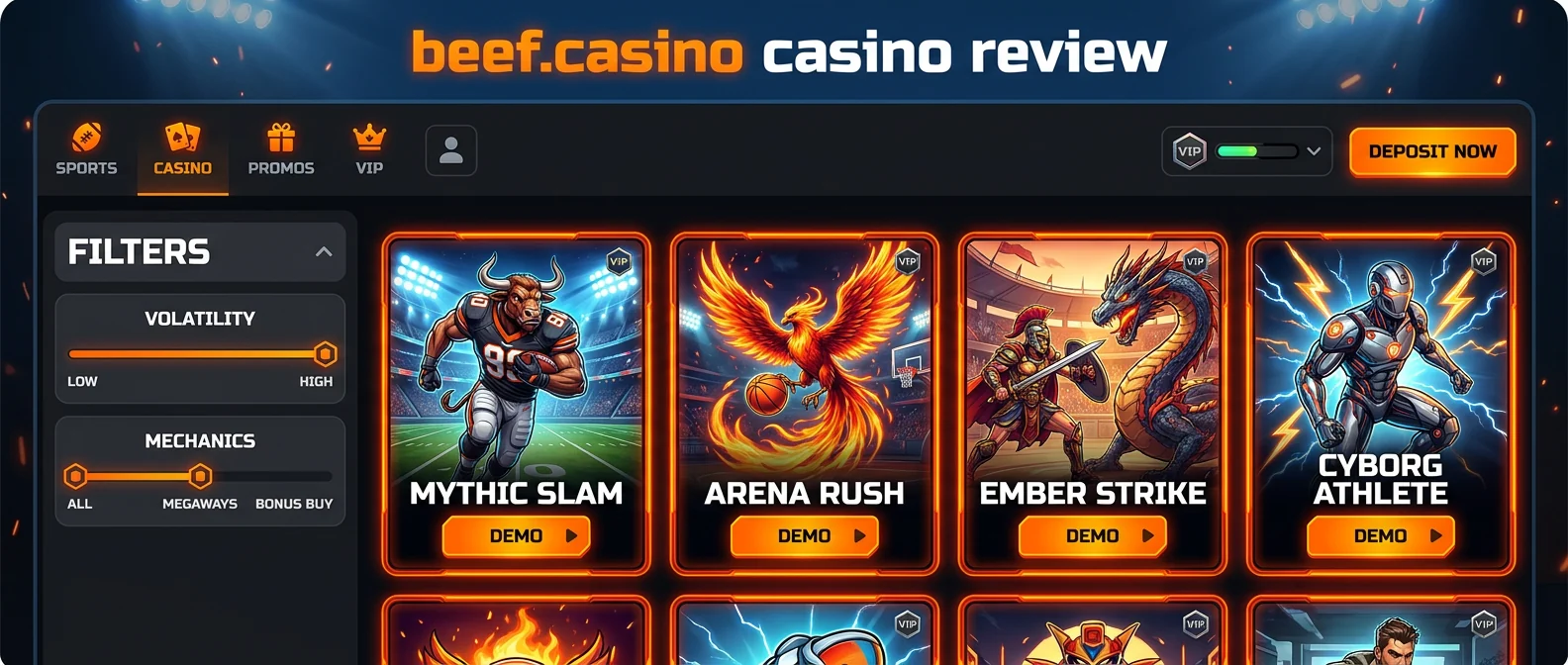 Beef.Casino: Game Selection and Betting Products at Beef.Casino
