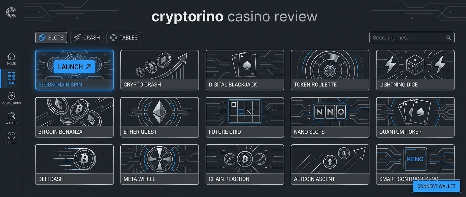 Cryptorino: Game Variety and Betting Options at Cryptorino