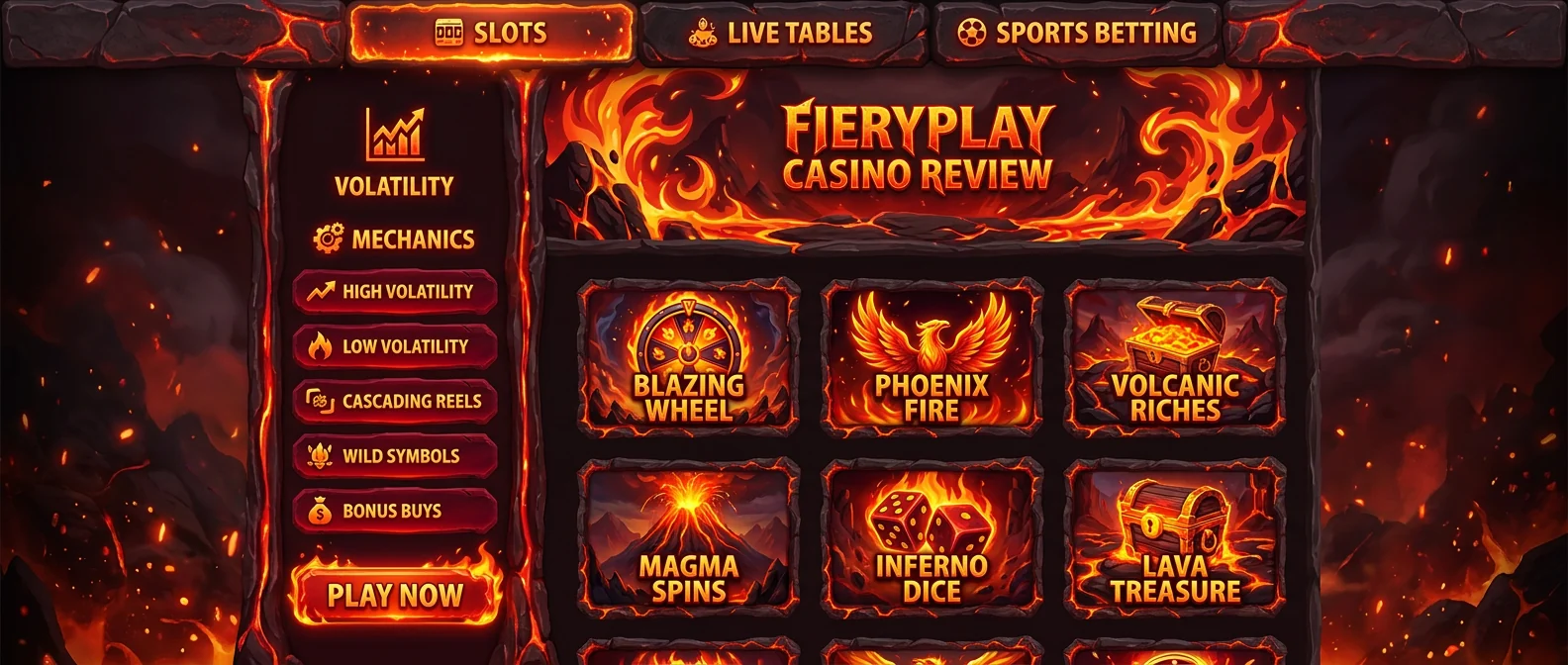 FieryPlay: Game Variety and Betting Markets at Casino FieryPlay