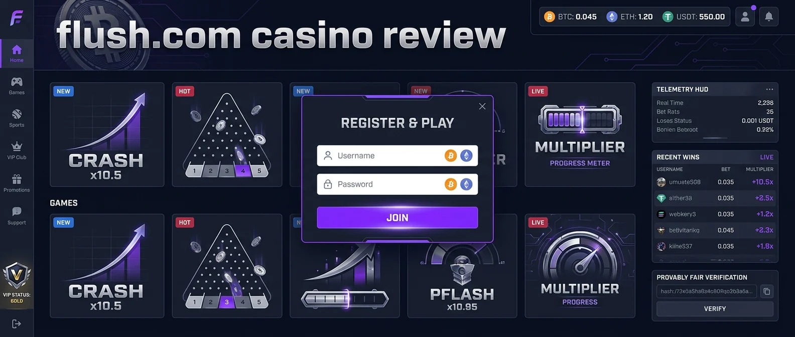 Flush.com: Flush.com Casino Review: Platform Overview and Login Experience