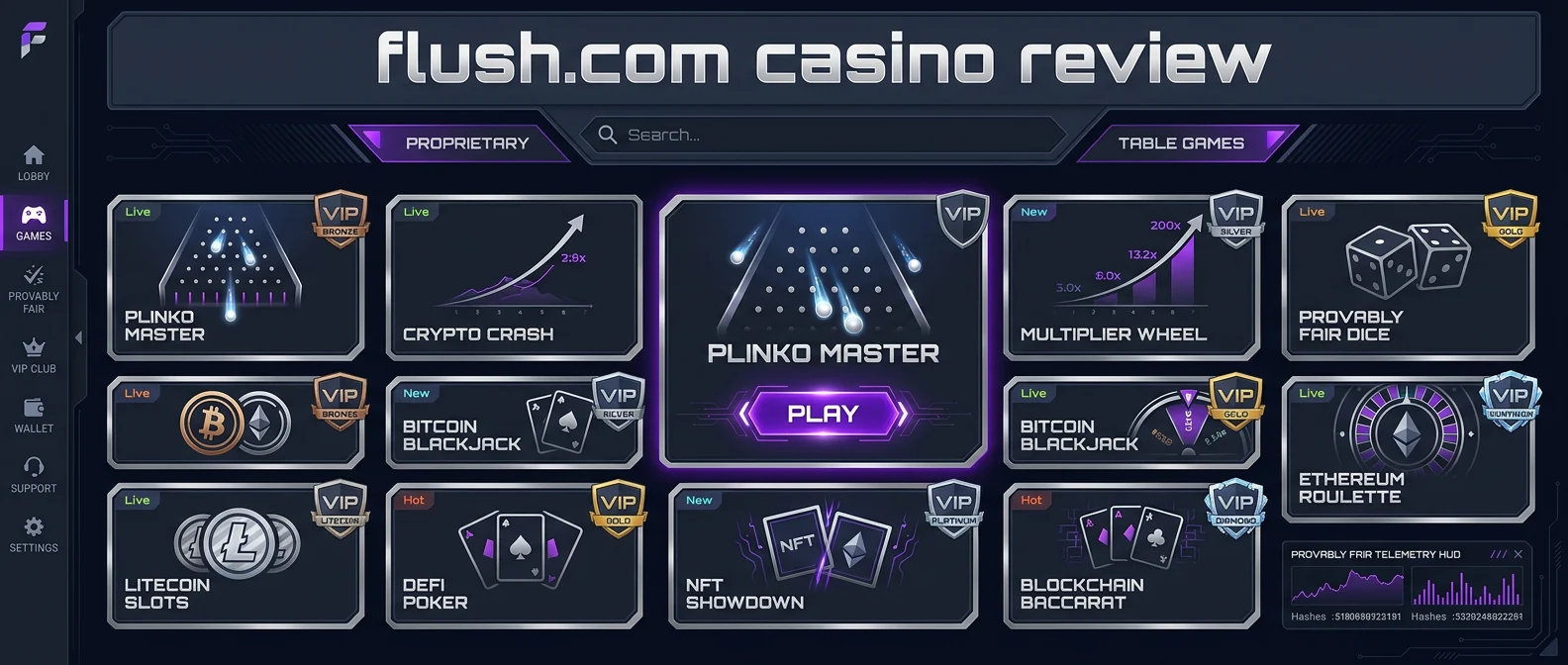 Flush.com: Game Selection and Betting Markets at Flush.com