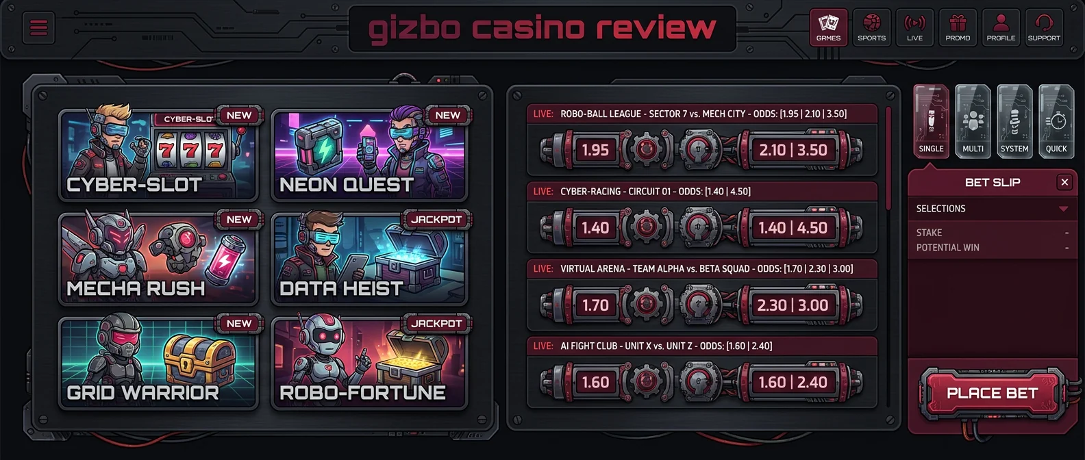 Gizbo: Game Selection and Sports Betting at Casino Gizbo