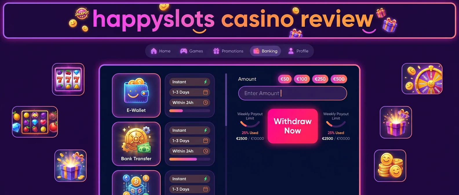 HappySlots: Payment Methods and Withdrawal Speed