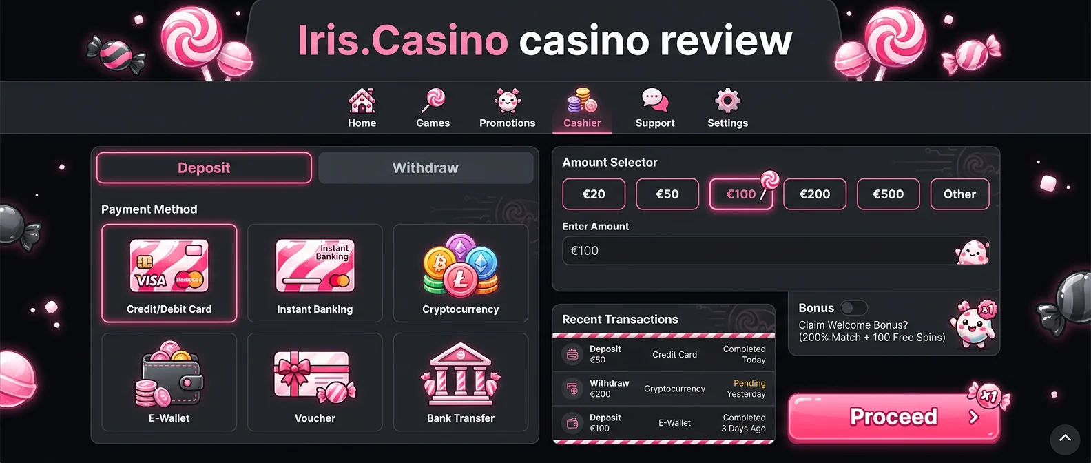 Iris.Casino: Deposit Methods and Iris.Casino Withdrawal Speed