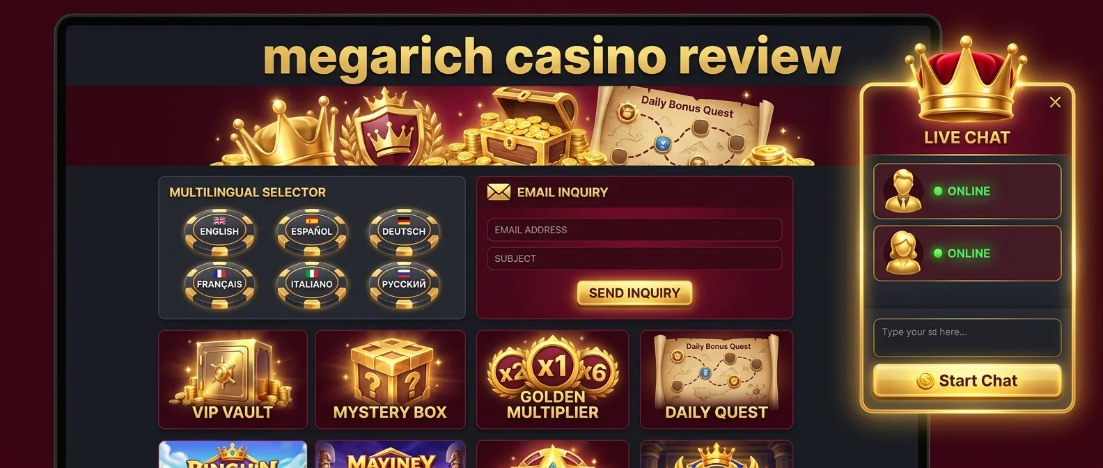 Megarich: Customer Support Channels at Casino Megarich