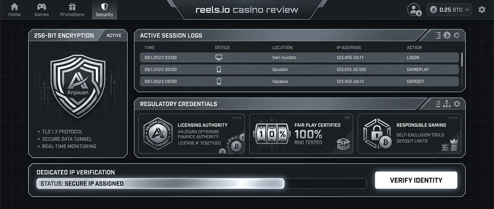 Reels.io: Safety, Licensing, and Security: Is Reels.io Casino Legit?