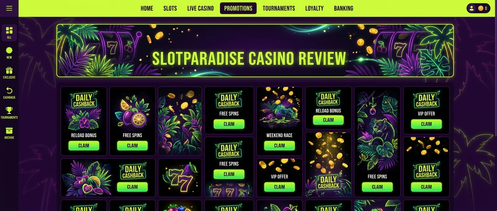 SlotParadise: SlotParadise Casino Bonuses and Promotions