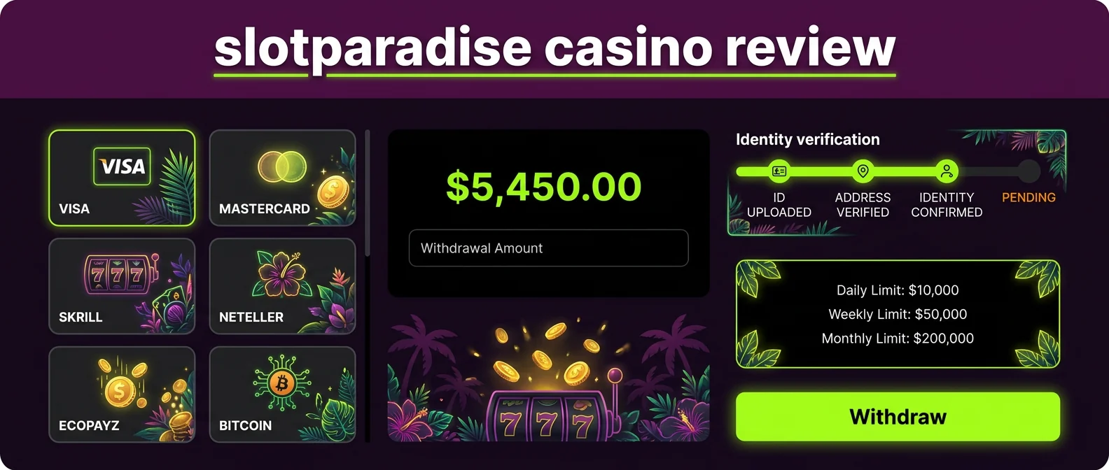SlotParadise: Payment Methods and Withdrawal Speed