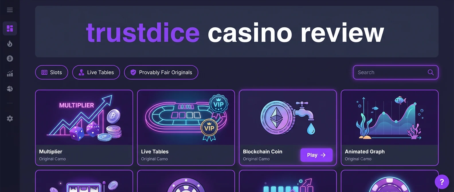 TrustDice: Game Selection and Betting Options at Casino TrustDice