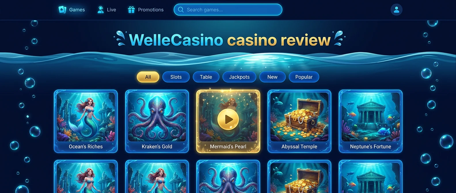 WelleCasino: Game Selection: Slots, Table Games, and Sportsbook