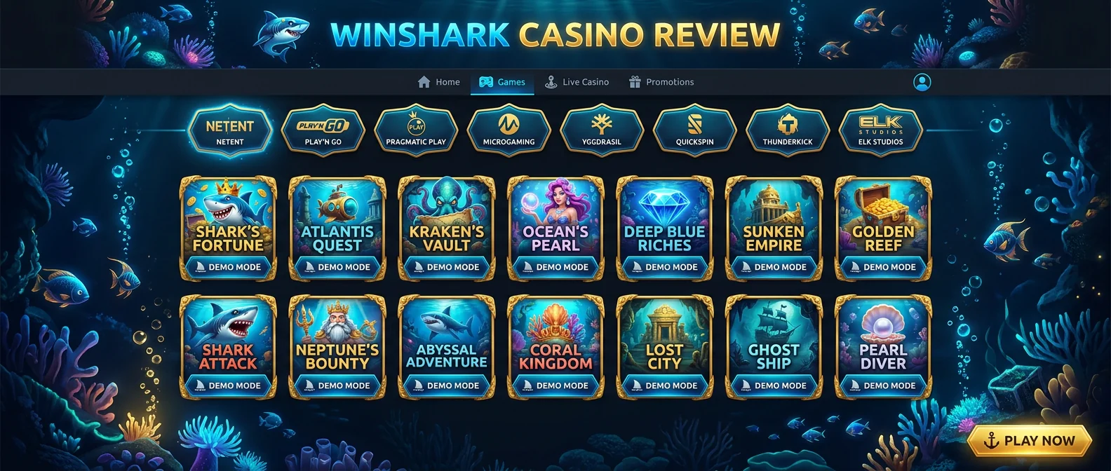 Winshark: Game Selection and Software Providers